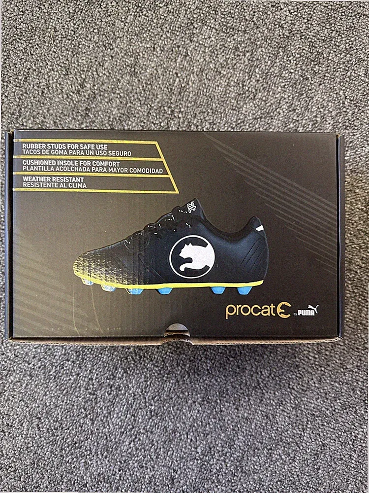 Puma ProCat Toddler Youth Pitch Outdoor Soccer Cleat Shoes Black/White Size 11