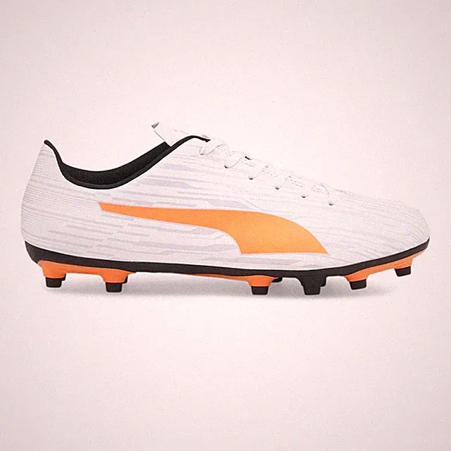 PUMA Rapido Iii Soccer Cleats Mens Off White, Orange, White Sneakers Athletic Sh