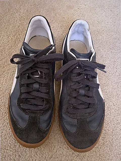 Puma Super Liga OG Black/ White Sneakers Mens 8 Leather Suede Casual Shoes