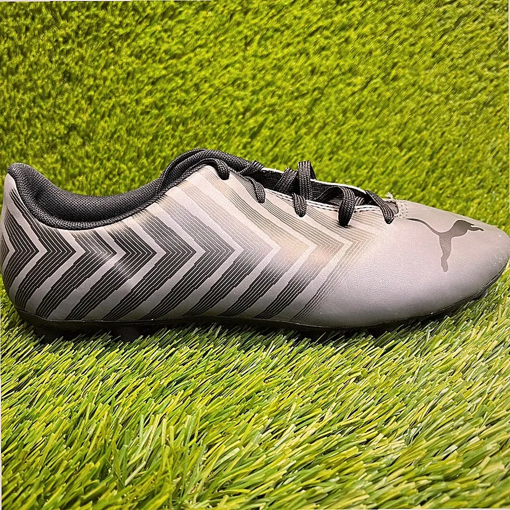 Puma Tacto II FG/AG Boys Size 6.5Y Gray Black Running Outdoor Soccer Cleats