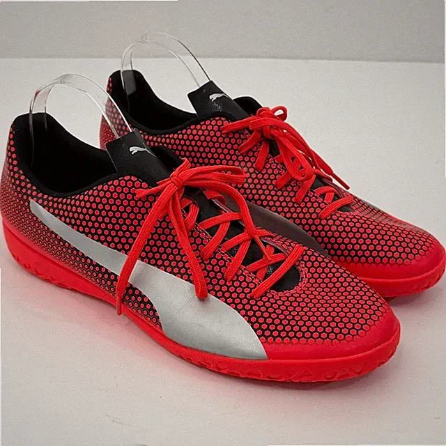 Puma Truco IT Soccer Shoes Mens 13 Red Silver Indoor Futsal Athleisure Blokecore