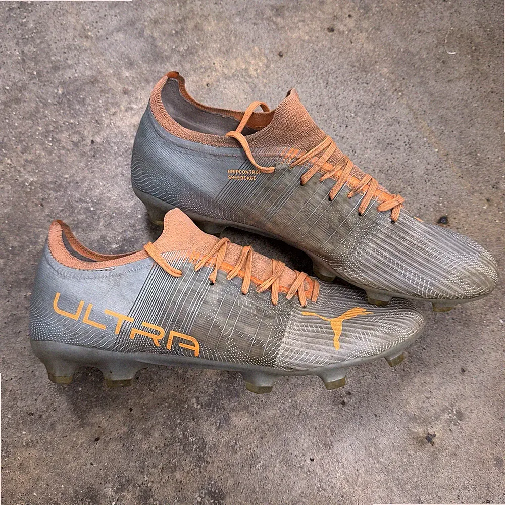 Puma Ultra 3.4 FG Mens Soccer Cleats Size 9.5 US Silver Grey Orange 106699-01