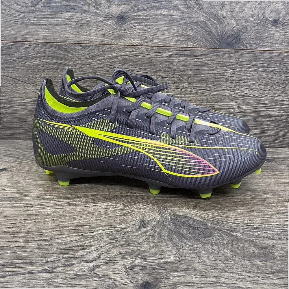 Puma Ultra 5 Match FG AG Soccer Cleats Mens 8 Gray Lime 108166-03 Speed Boots