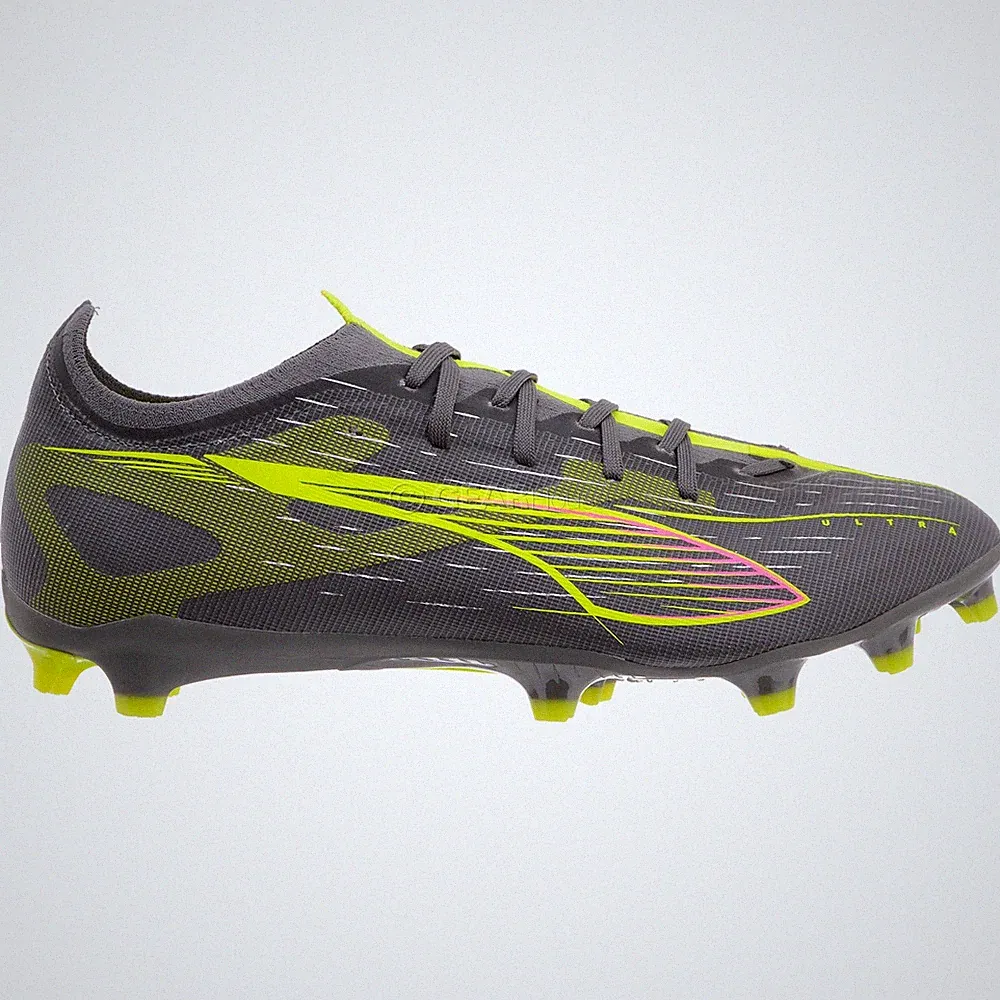 PUMA Ultra 5 Match FG Mens Soccer Cleats, Gray / Yellow, Pick Size