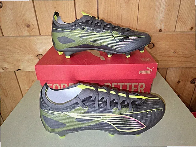Puma Ultra 5 Match Soccer Cleat, Silver-Yellow, Adult