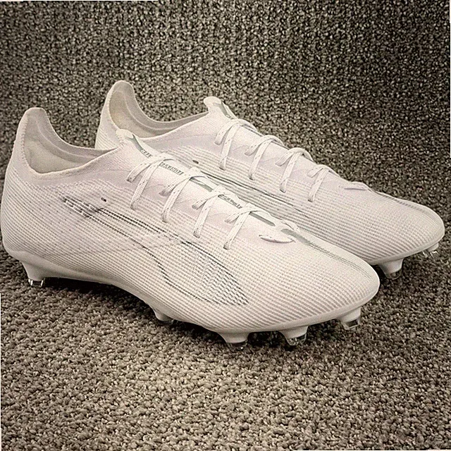 Puma Ultra 5 PRO Soccer Cleats White Matte Silver FG/AG 107685-04 Men's Size 10