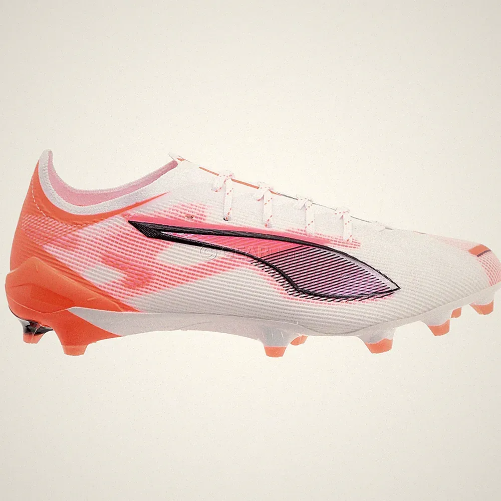 PUMA Ultra 5 Ultimate FG Mens Soccer Cleats, White Orange, Pick Size