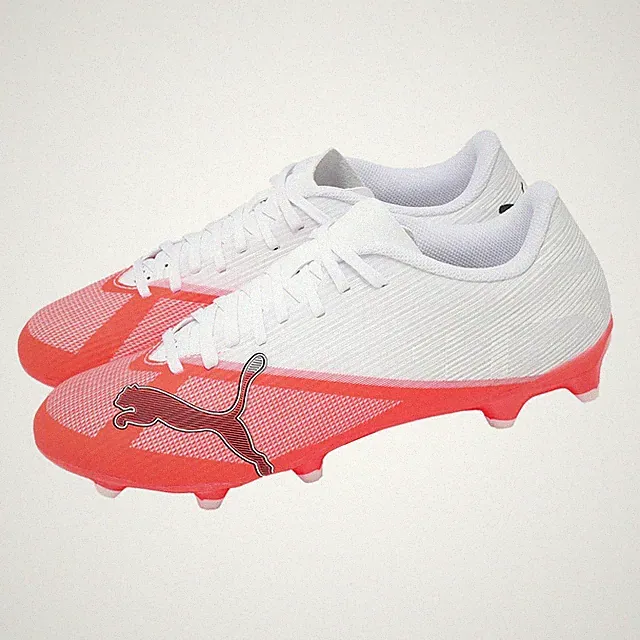 Puma Ultra 7 Play FG/AG White Orange Men Unisex Soccer Cleats Shoes 109146-01