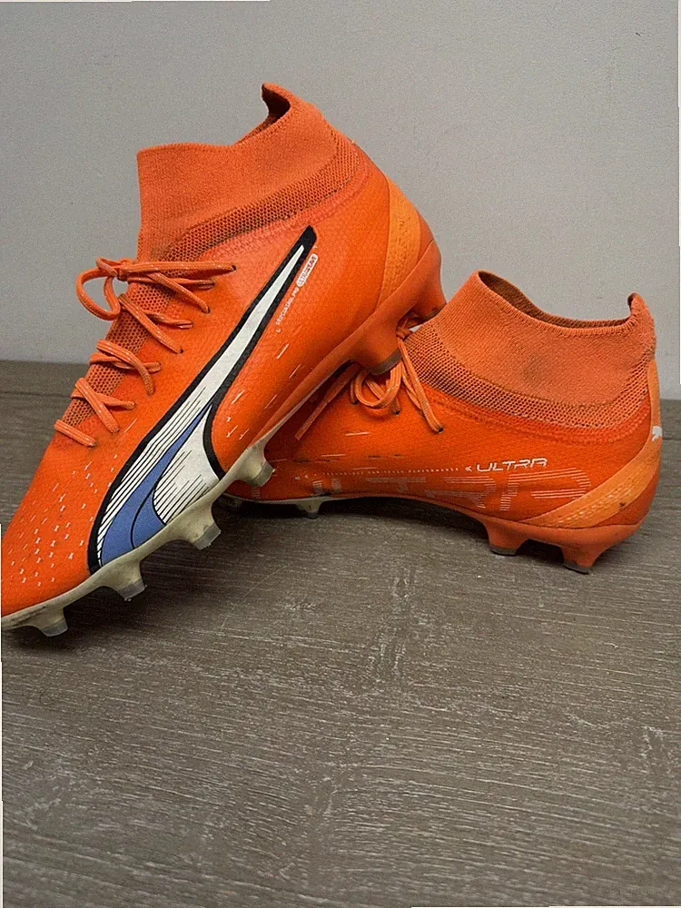 Puma Ultra FG Soccer Cleats Mens 8 Orange Firm Ground Football Boots