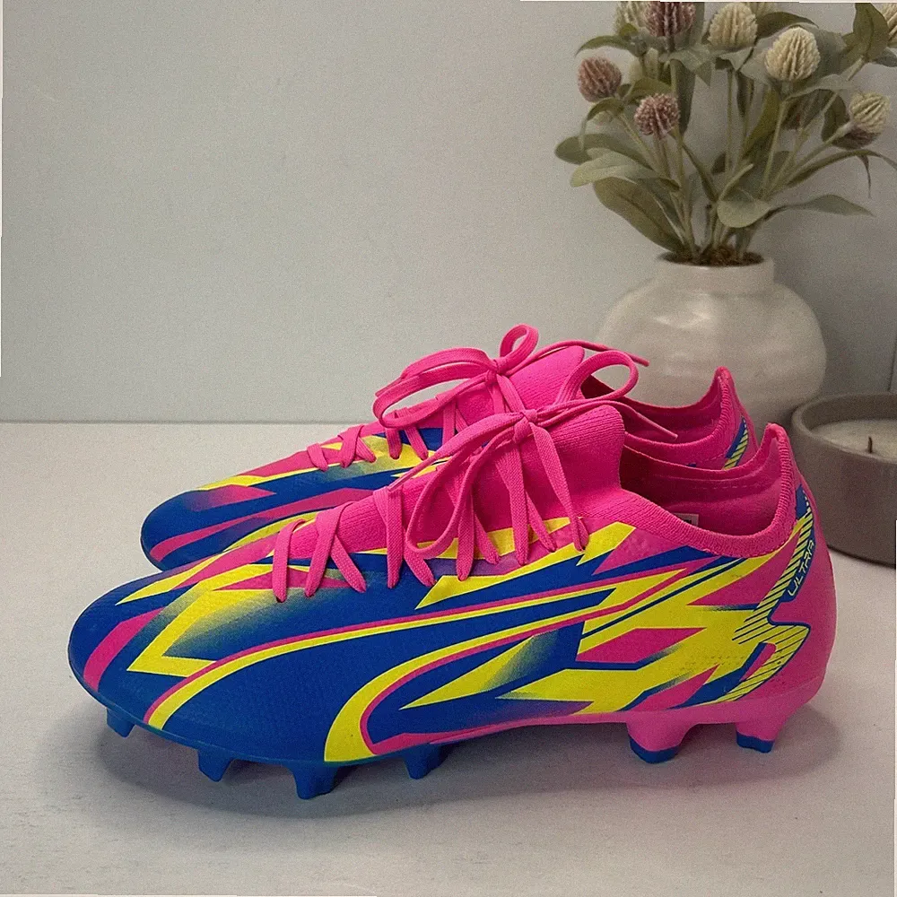 Puma Ultra LI Energy Firm/Artificial Ground Soccer Cleats Pink/Blue Men's 8.5