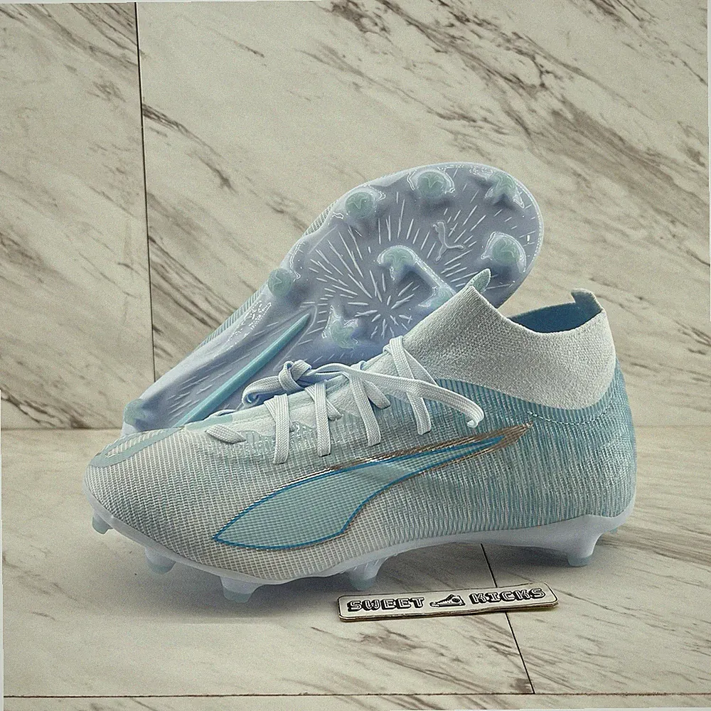 Puma Ultra Match 5 FG AG Soccer Cleats White Teal Women's Size 7 108640-01