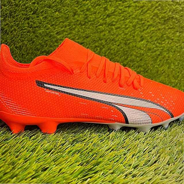 Puma Ultra Match FG/AG Mens Size 8 Orange White Black Running Soccer Cleats
