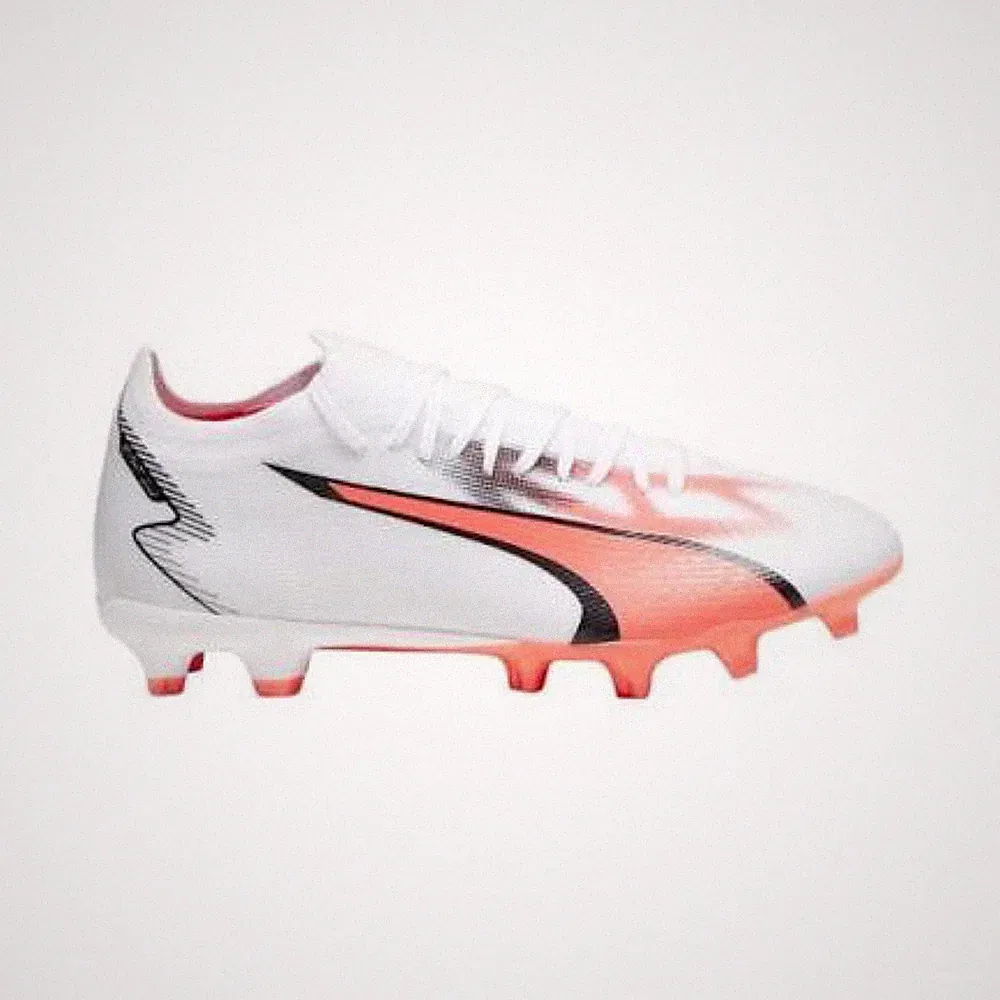Puma Ultra Match FG/AG Soccer Cleats White Orange size 10