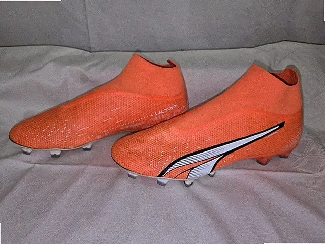 Puma Ultra Match Firm GroundAg Soccer Cleats Men Orange 107243-01 Laceless Sz 11