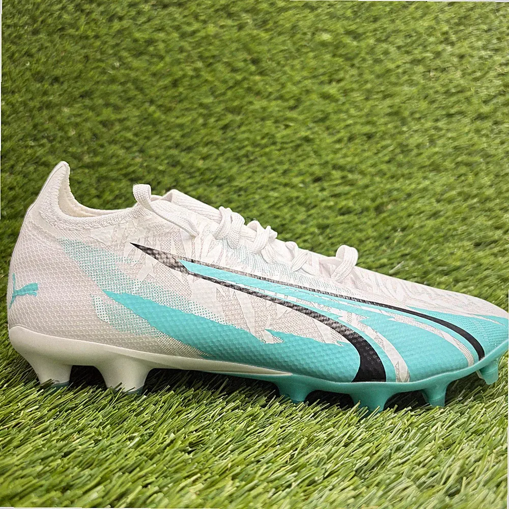 Puma Ultra Match Rush FG/AG Womens Size 7 White Blue Lace Up Soccer Cleats