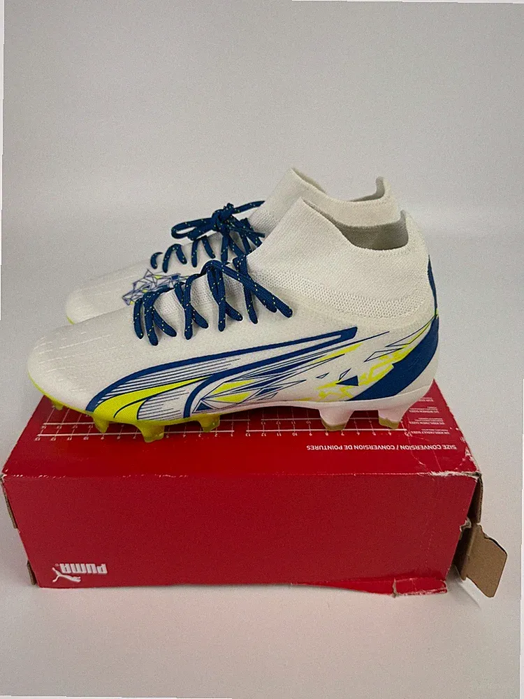 PUMA Ultra Pro FG AG Soccer Cleats Men's Size 7.5 White Royal Christian Pulisic