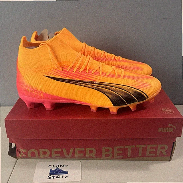 Puma Ultra Pro FG/AG Soccer Cleats Orange 107750-03 Mens Size 10