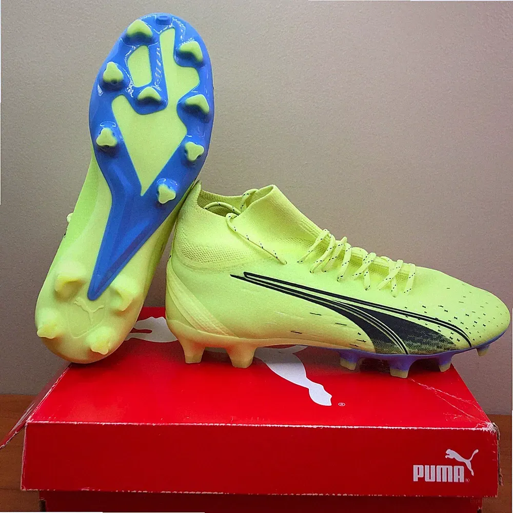 Puma Ultra Pro FG AG Soccer Cleats Shoes Green Blue 106931-01 Men's Size 7