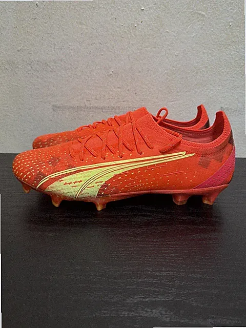 Puma Ultra Ultimate FG/AG ( Orange/Red ) Soccer Cleats Size 10 MENS 106868-03