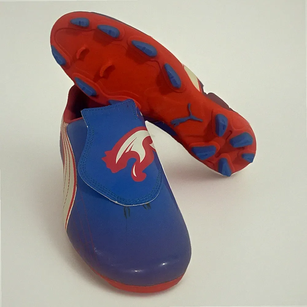 Puma V4.1 FG Soccer Cleats Women's 8.5 Blue/Red 102356-02 Firm Ground