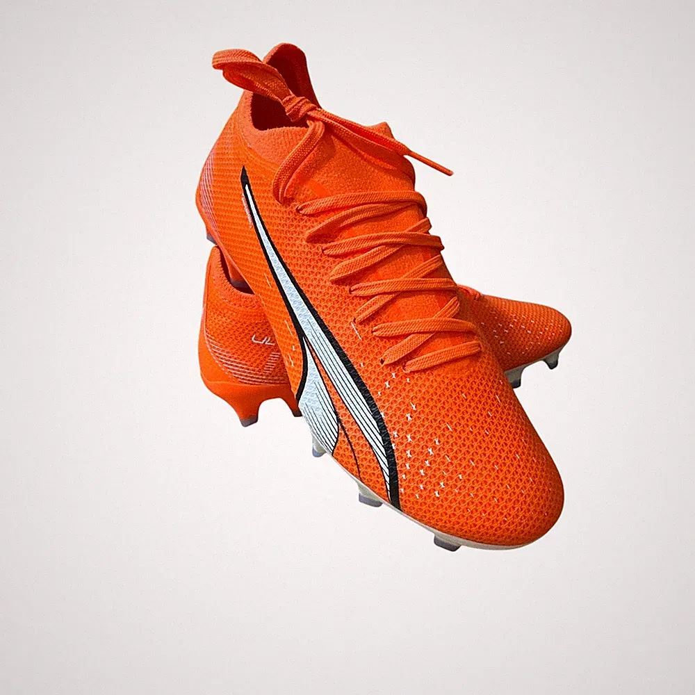 Puma Women's ULTRA MATCH FG Soccer Cleats, Orange/White, Size 7, New