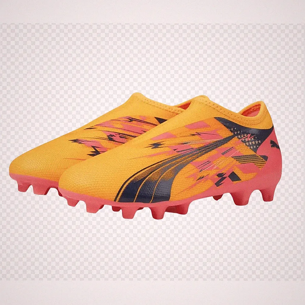 Puma Youth Kids Ultra Match Laceless CP FG/AG Soccer Cleats Sun Stream SZ 4