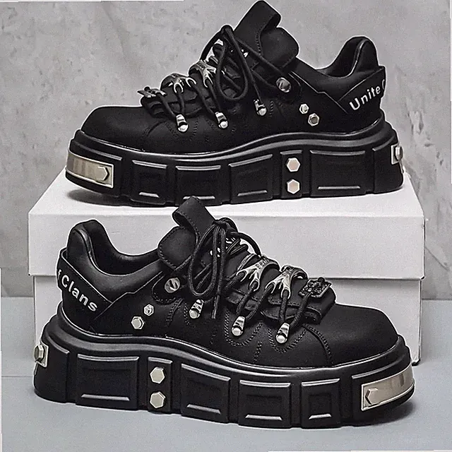 Punk Style Fashion Platform Mens Shoes Thick Sole Sneakers Running Loafers Boots