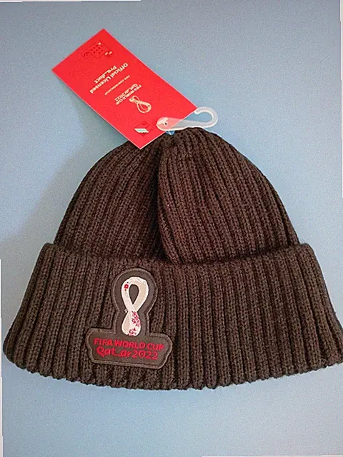 Qatar FIFA World Cup Soccer Football Official License Beanie, Black, One Size