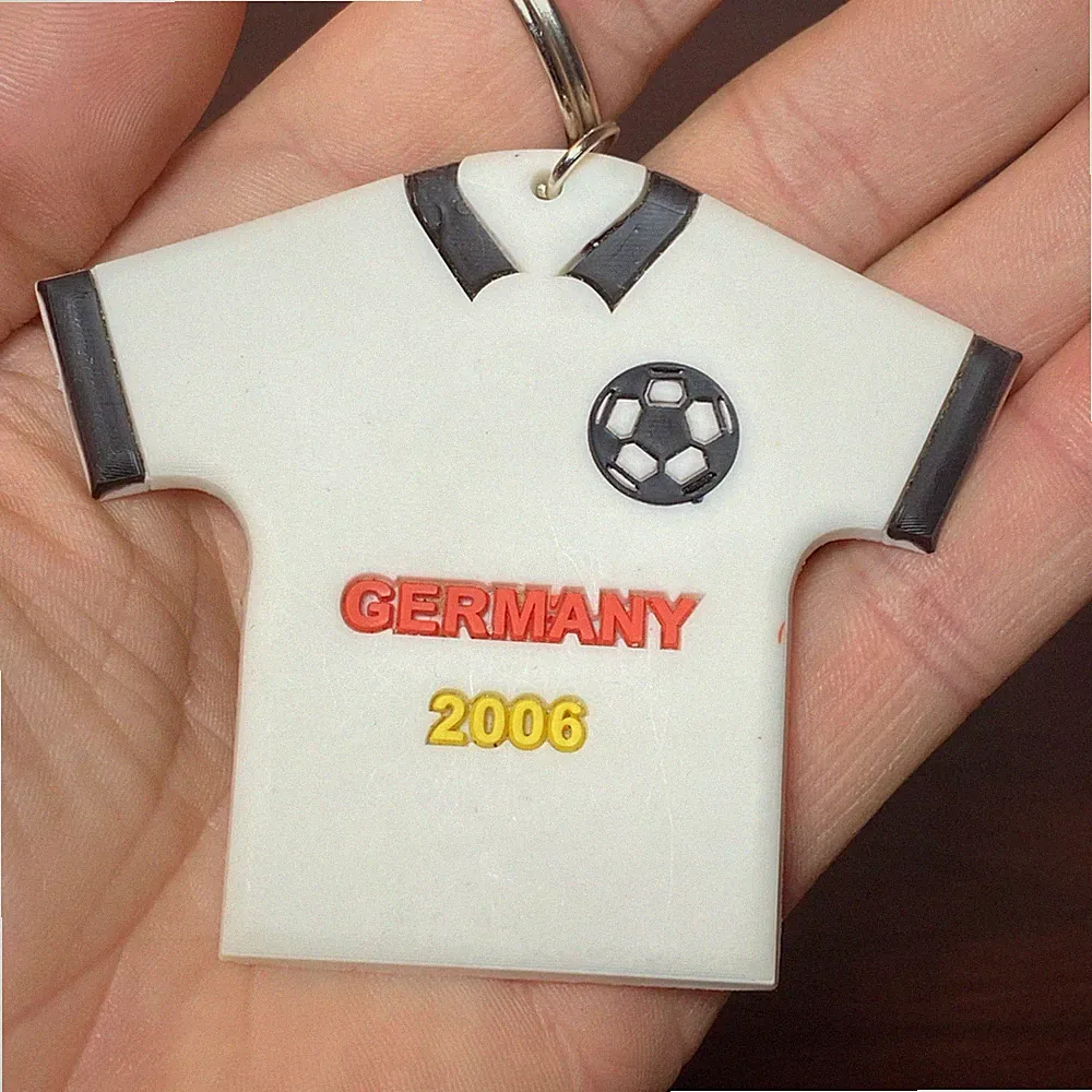 RARE 2006 World Cup Germany FIFA Football Soccer Home Jersey Rubber Keychain VTG