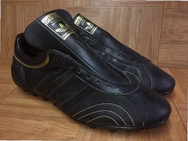 RARE🔥 Adidas Made In Romania Soccer Cleats Black Premium Leather Gold 10 Diego