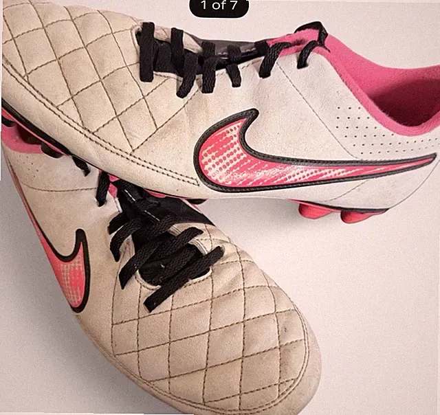 Rare Nike Tiempo Rio II FG White Pink Leather Soccer Cleats 630860-163