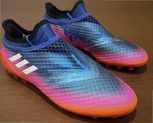 Rare SAMPLE Adidas Messi 16+ Pureagility AG Blue/Pink boots Cleats men's Soccer