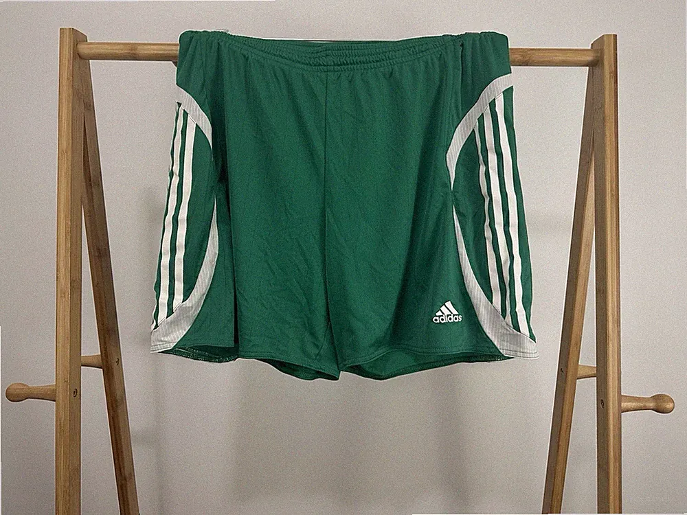 RARE VTG Y2K Adidas Formotion Three Striped Green Soccer Shorts Size L