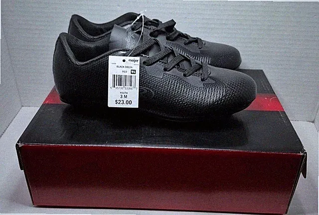Rawlings Delta Black Soccer Cleats Youth Kids Size 3 Brand New In Box