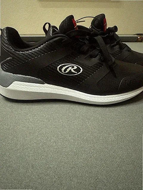 Rawlings League Turf Mens Shoes Sz 8 D Baseball Cleats Black White Sneakers