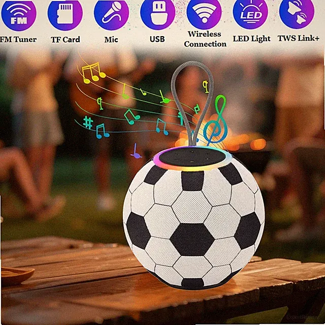 Rechargeable Bluetooth Speaker, Soccer Ball Design, Portable Wireless Speaker