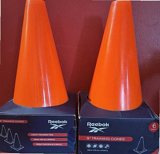Reebok 9" Orange Training Cones Set of 6 Lightweight Portable Soccer Agility