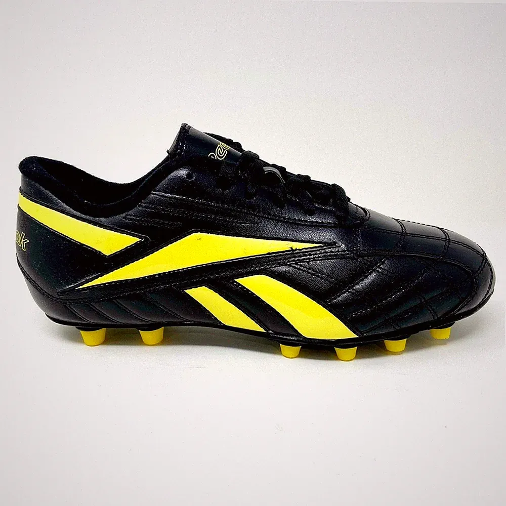 Reebok Campio SQ MS LT Black Blazing Yellow Mens Leather Soccer Cleats 19 166909