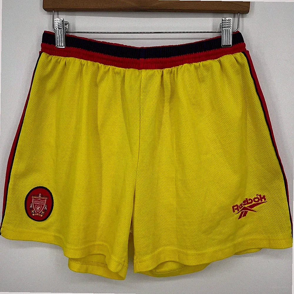 Reebok Liverpool Football Club Soccer Shorts Men's Size L Yellow Vtg FC 1997