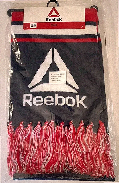 Reebok Scarf Navy Red One Size Soccer Men's Women's Warm Scarve Logo New MSRP$12