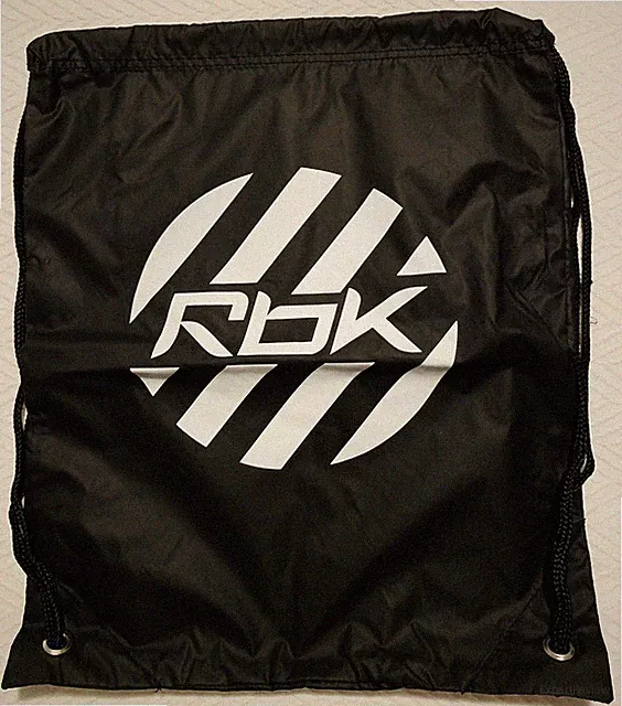 Reebok Socver Drawstring Bag For All Sports Black with White Logo
