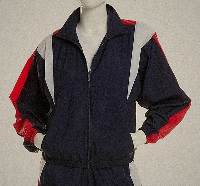 Reebok Womens Blue Colorblocked Track Jacket and Pants Outfit Set Size S