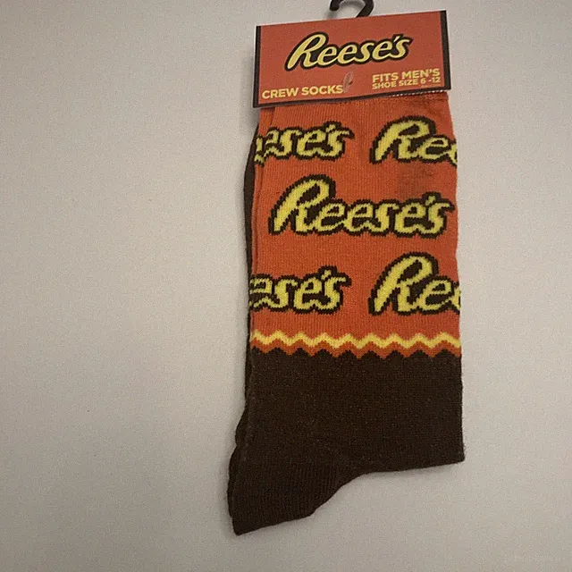 Reese’s Crew Socks Candy Peanut Butter ChocolateMen's Size 6-12 ~FREE SHIPPING!