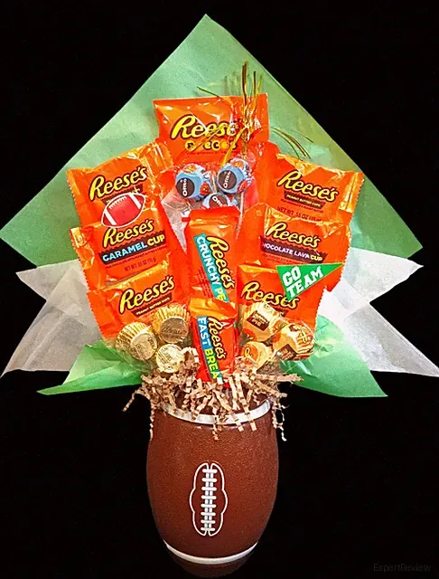 Reese’s Football Candy Gift Basket, Football Novelty Gift, Gifts For Him