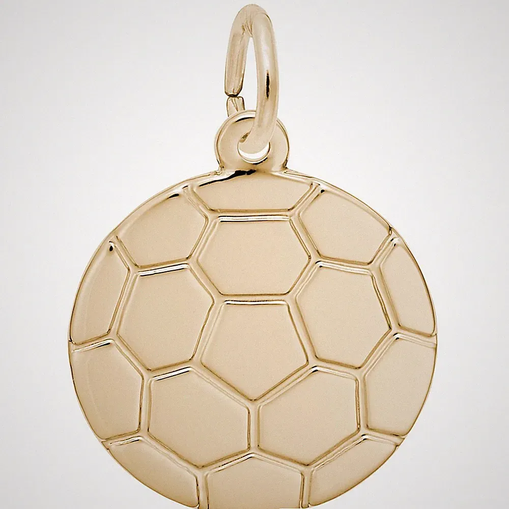 REMBRANDT CHARMS 14K Yellow Gold Flat Soccer Ball Charm