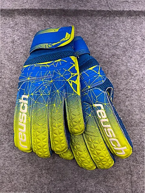 Reusch Adult Gloves One Size Blue Green Polyester Soccer Goalkeeper Ski