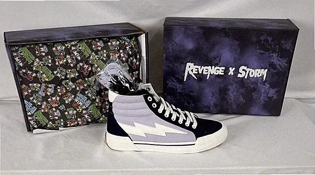 REVENGE x STORM High Top Vol. 2 Lilac Dark Navy Mens Size 10 Lightning Bolt