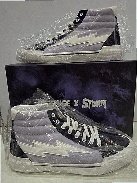 REVENGE x STORM High Top Vol. 2 Lilac Dark Navy Mens Size 12 Lightning Bolt NEW
