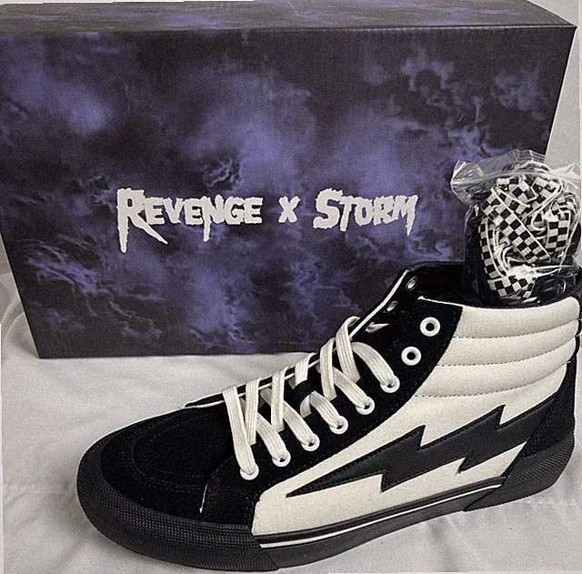 REVENGE x STORM High Top Vol. 2 White Black Mens Size 10 Lightning Bolt NEW RARE