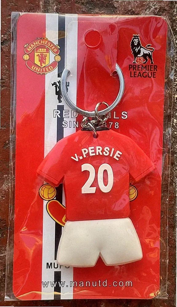 Robin Van Persie Soccer Man U Jersey Key Chain #20-Home Jersey PVC Rubber